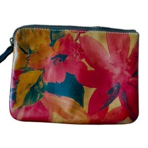 Wristlet Bag Purse Patricia Nash Floral Cassini Leather Wristlet